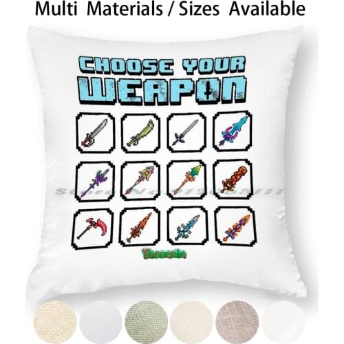 Terraria Game Choose Your Weapon Pillow Case Throw Pillow Cover Cotton Linen Flax Action Adventure Sandbox Armor Terraria