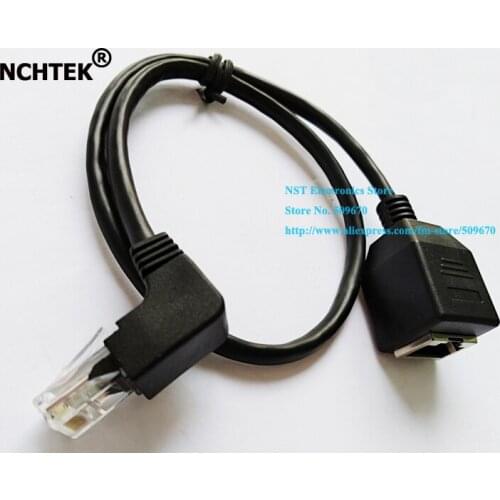 NCHTEK 90 Degree Up Angled STP UTP Cat5e RJ45 Male to Female Panel Mount Ethernet Network Extension Cable 50CM/Free Shipping/1PC