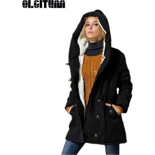 New OLGITUM Winter Coat 2020 Women Winter Jacket Cotton Padded Long Sleeve Warm 4 Colors Winter Jackets Female Plus Size CC082