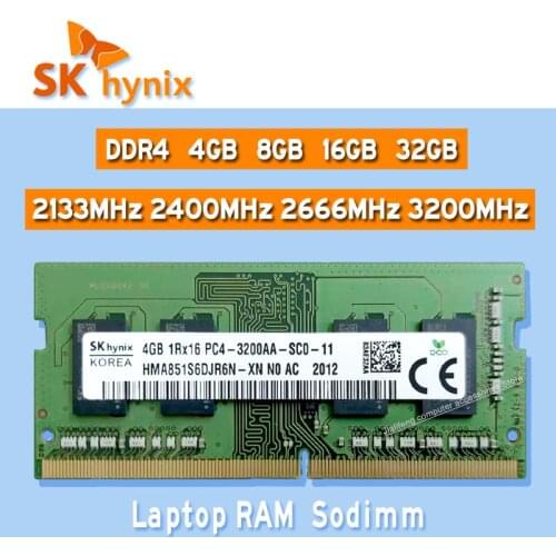 SK Hynix ddr4 4GB 8GB 16GB 32GB 2133MHz 2400MHz 2666MHz 3200MHz RAM Sodimm Laptop Memory pc4 2133P 2400T 2666V 3200AA