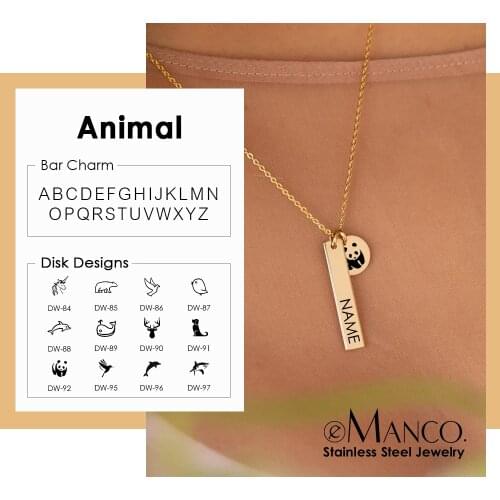EManco Cute Unicorn Whale Pendant Necklace Women 316L Stainless Steel Necklace for Women Minimalist Gold Charm Trendy Jewelry