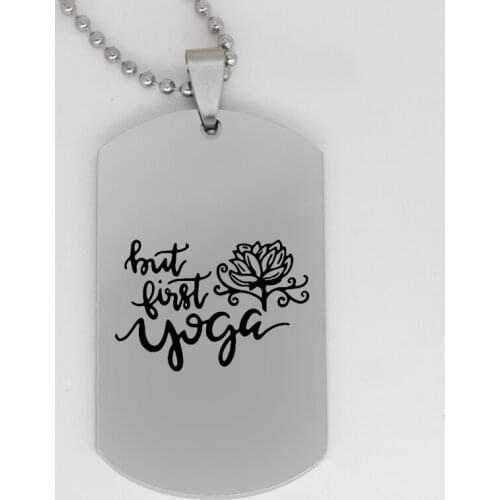 Ufine jewelry girl gift pendant army card but first yoga stainless steel customed necklace N4311