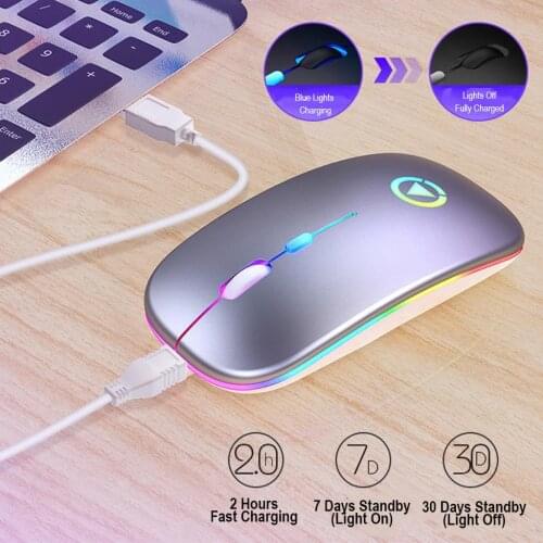 Portable 2.4GHz Wireless Mouse 7 color LED Mice USB For PC Laptop Computer