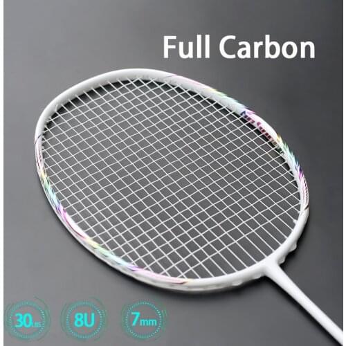 8U 65G 100% Full Carbon Fiber Badminton Racket Strings With Bags Professional Training Racquet G5 20-30LBS Adult Speed Sports