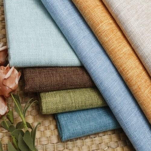 Width 70'' Retro Simple Plain Soft Coarse Linen Fabric By The Yard For Sofa Tablecloth Pillow Material