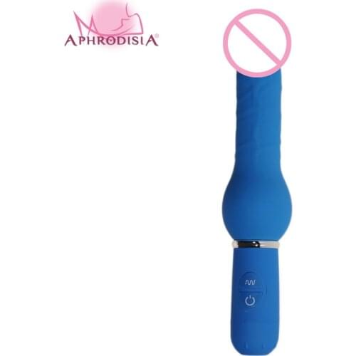 10 Function Silicone Curvy Dildo - Powerful Realistic Vibrator with vibration, pulsation and escalation, Sex Toys For Female