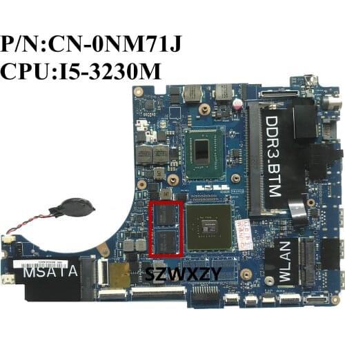 SZWXZY For Dell DELL XPS 15 L521X Motherboard With I5-3230M DDR3 CN-0NM71J NM71J QBL00 LA-7852P REV:1.0 100% Working