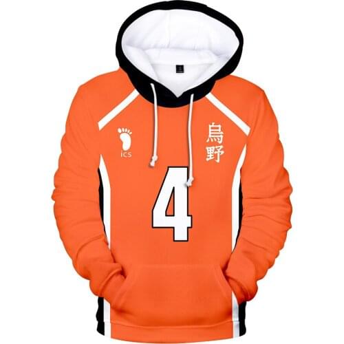 Anime Haikyuu Karasuno Men Hoodie Teenager Boys Girls Sweatshirt High School Volleyball Pullover Hooded Sportswear Casual Top