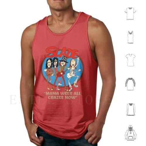 Nostalgia Slade Tank Tops Vest Sleeveless Angus Young Nostalgia Slade Malcolm Young Brian Bosworth The Boz Angus Young