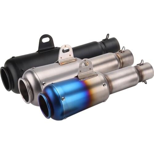 Universal Inlet 51mm Motorcycle Exhaust Muffler Pipe Stainless Steel Motorbike Muffler Exhaust End Pipe Moto Escape