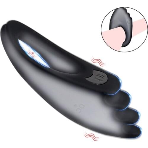 Vibrating Cock Ring 10 Vibration Silicone Penis Rings Male Erection Enhancer Waterproof Recharge Sex Toys for Man Couples Play