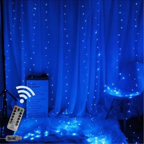 3MLED Curtain Light Waterproof USB Fairy String Lights with Remote for New Year Christmas Holiday Window Decor Home Garland Lamp
