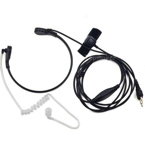 XQF 2Pcs Throat Mic Microphone Air Tube Earpiece Headset PTT for ICOM Yaesu Ham Radio IC-A1 IC-A3 IC-F3 VX-500 Walkie Talkie