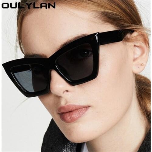Oulylan Women Cat Eye Sunglasses Fashion Sexy Jelly Color Sun Glasses Vintage Gradient Shades Eyeglasses UV400 Pink Goggles