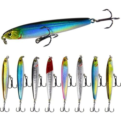 1pcs Winter Sinking Pencil Fishing Lure Shore Throw Wobblers for Fishing Artificial Hard Bait Crankbait Jigging Bass Metal Bait