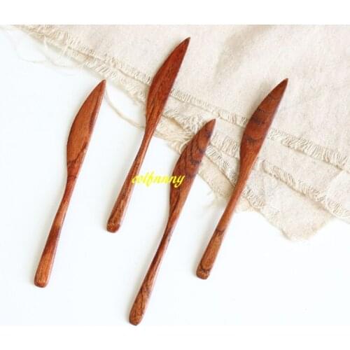 100pcs/lot 16*1.5cm Wooden Cutlery Butter Knife wood Cheese Dessert Jam Spreader Breakfast knife Tool Utensil