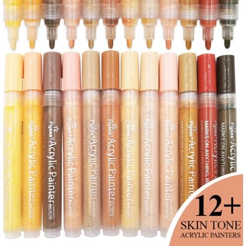12 Codlor Water-Based Coloring Marker Acrylic Paint Pen Smooth Writing on All Surfaces