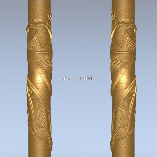 2pcs/set baluster_pillars_phoenix 3d model STL relief for cnc STL format staircase column 3d model for cnc stl relief