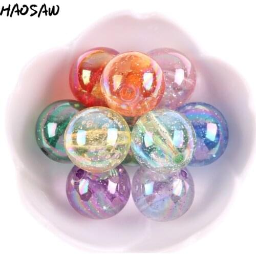 20MM 100Pcs/Lot Colorful Shining Acrylic Chunky Beads For DIY Handmade Necklace Jewelry/Jewelry Design/Accessories Making