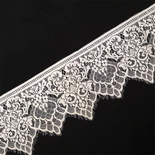 3Meters Embroidered Lace Trim Applique Clothing Accessories Eyelash White Lace Ribbon Sewing African Lace Fabric Wedding Dress
