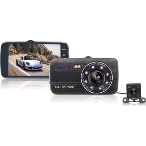 4 inch HD night vision dual lens Camera DVR Video Dash Cam Recorder Monitor Night Vision 145 degree Dash Carmera