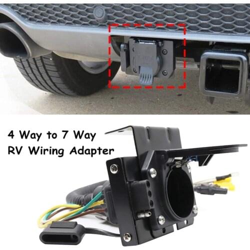 4 Way Flat to 7 Way RV Blade Style Trailer Truck Wiring Adapter Connector Kit Light Plug Set Convenient Replace