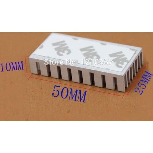 5pieces LOT 50x25x10mm Aluminum Heatsink Heat Sink With Adhesive Tape