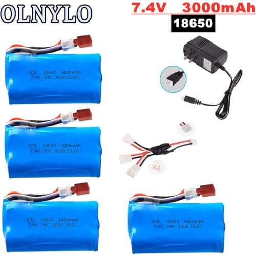 18650 7.4V 3000mah lipo Battery 18650 For Wltoys 144001 A959-B A969-B A979-B K929-B 12428 12423 10428 Q39 RC Car Spare Parts
