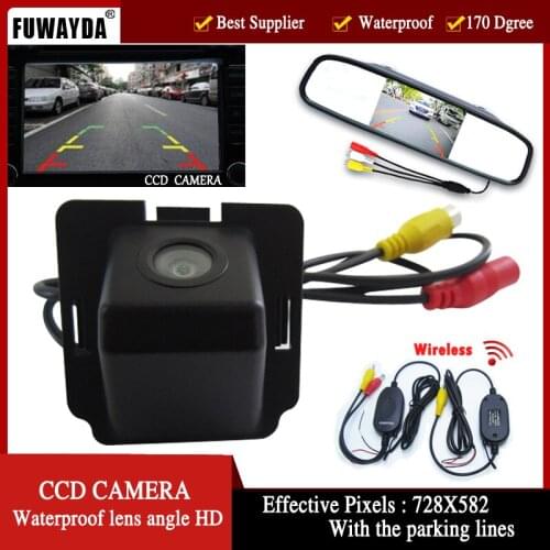 FUWAYDA Wireless Car Parking 4.3" mirror Monitor Assistance Car Rear View CCD CHIP Camera for Mitsubishi Outlander 2007-2010