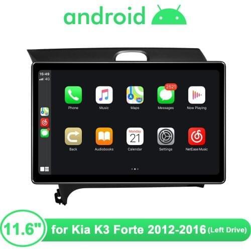Car Radio Multimedia Player 11.6" Touch Screen Head Unit Android10 For Kia K3 Forte 2012-2016 Bluetooth Support Reversing Camera