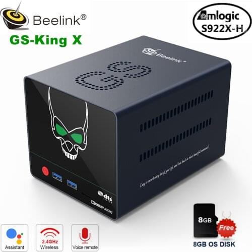 Beelink GS-King X TV Box Android9.0 Amlogic S922X-H 4GB DDR4 64GB 2.4G/5.8G WiFi Dolby DTS Voice Remote 4K UHD BT Android Box