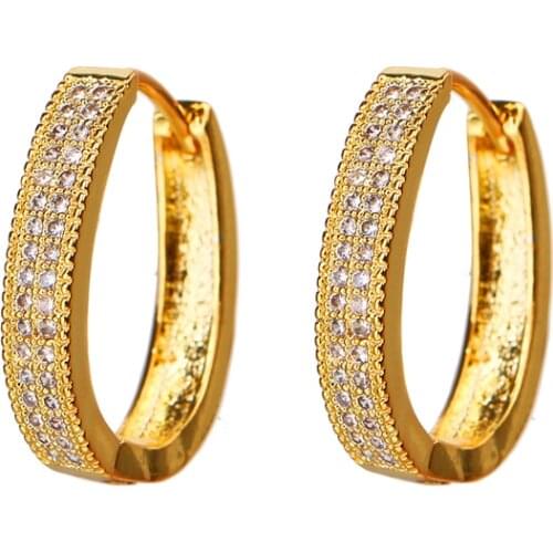 Bettyue Modern Circular Shape Buckle Earring With Little Cubic Stones Elegant Decoration In Banquet For Female Classical Gift