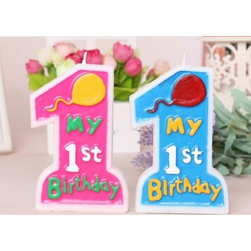 Large birthday candle baby 1 year old digital candle boy and girl first birthday party supplies