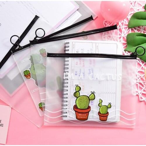 Transparent Large Pencil Cases Kawaii Cactus Pencil Bags Clear Big Pencil Case For Boys Cute Stationery Office School Supplies