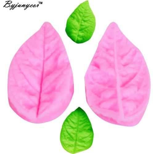 Byjunyeor M167 MinRose Leaf Petal Flower silicone face mold fondant cake decorating tools Mold For Cupcake Chocolate Baking Mold