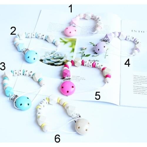 Pacifier Clip Chain Baby Infant Soothie Care Accessories Pink Beads Prevent drop down Paci Holder Clips Teether Toy 0728-2