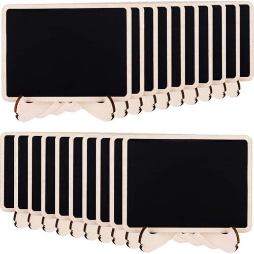 Wood Mini Chalkboards Signs with Support Easels, 20 Pack