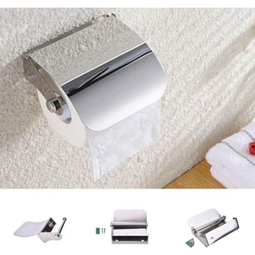 1pcs Stainless Steel Bathroom Toilet Paper Holder Roll Tissue Box Wall Mounted Holder Waterproof Bath Tissue Container Boxes