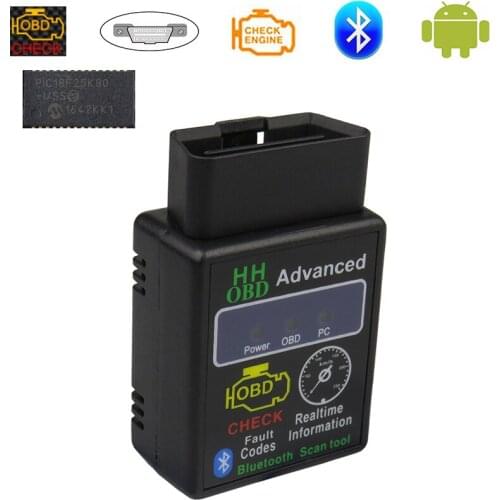 10pcs ELM327 Bluetooth OBD2 Scanner v1.5 Elm 327 V 1.5 OBDII Car Auto Diagnostic Scanner For Android/Windows PIC18F25K80 Chip