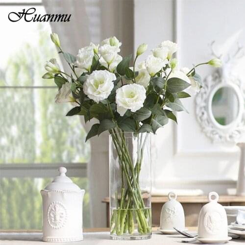 3 Head 70cm Artificial Flower Wholesale Trigeminal Eustoma Flower Home Decoration Fake Flower Wedding Flower Silk Eustoma