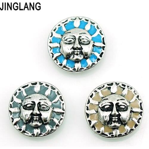 JINGLANG Free Shipping Fashion 3 Color Old Men 18mm Snap Button Metal Clasp DIY Interchangeable Bracelets Jewelry Accessories