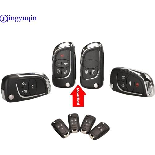 Jingyuqin Modified Folding Remote Car Key Shell Fob Case For Chevrolet Cruze Epica Lova Camaro Impala 2 3 4 5 Button HU100 Cover