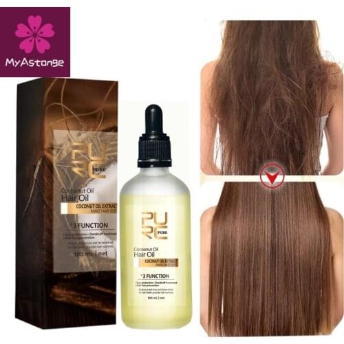 PURC Coconut Oil Hair Loss Prevention Smoothing Repair Frizz Dandruff Hair and Scalp Treatments Hair Care 100ml