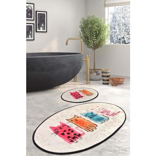 Baby Cats Bathroom Area Rugs Non-slip sole Carpet for Bath mat Set Toilet Rugs Flannel Anti Slip Shower Carpets