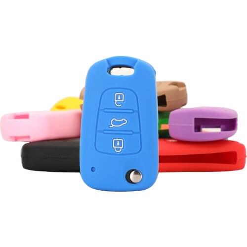 Kutery 3 Buttons Car Key Case Silicone protect shell For Kia Sportage Sorento Ceed Rio For Hyundai I20 I30 Solaris Ix35