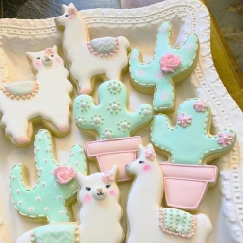 3D Printed Plastic Llama Cookie Cutters Fondant Cactus DIY