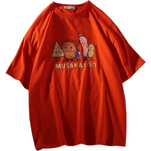 Summer Casual Clothing Women T Shirt Little Cute Crispy Sausage Burger Print Girl Tees Letters Musakafoo Harajuku Tops Female