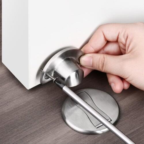 ETUUD Magnetic Door Stopper Stainless Steel Door Holder Catch Non-punch Hidden Doorstop Buffer Furniture Door Hardware