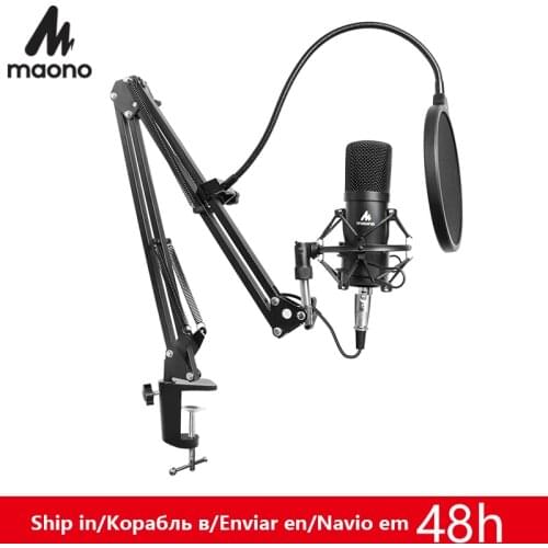 MAONO Professional 3.5mm Microphone Kit Condenser Microphone for Computer Audio Studio Vocal Rrecording Karaoke Mic