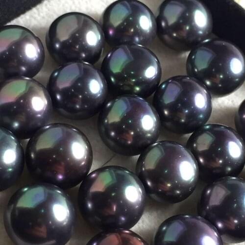 Fashion Real Natural Edison Pearls, Loose Freshwater Dyed Black Color Pearls, 8-10MM Big Size Round Pearls, 30PCS/LOT